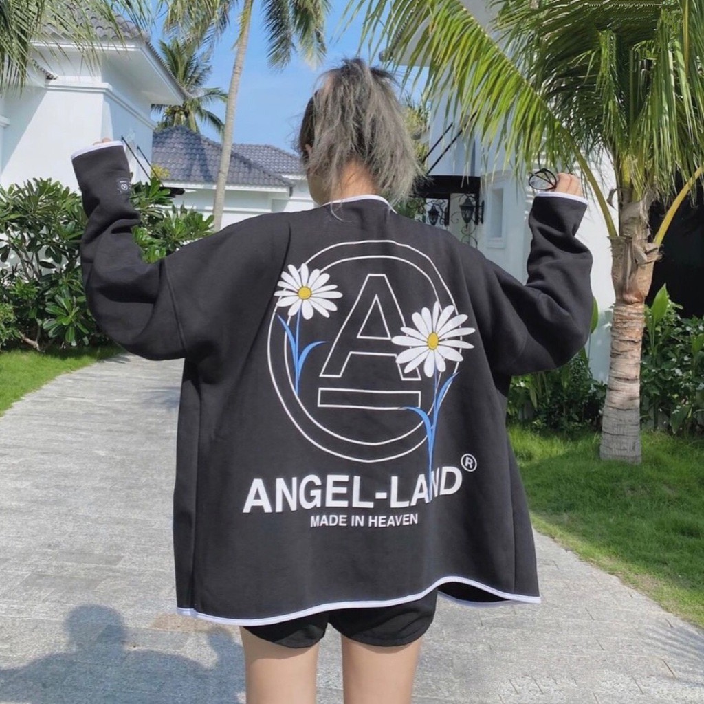 ÁO CARDIGAN NỈ CÚC CÀI FORM RỘNG KIỂU DÁNG ÁO KHOÁC IN HOA MÀU ĐEN ULZZANG GIÁ RẺ | BigBuy360 - bigbuy360.vn