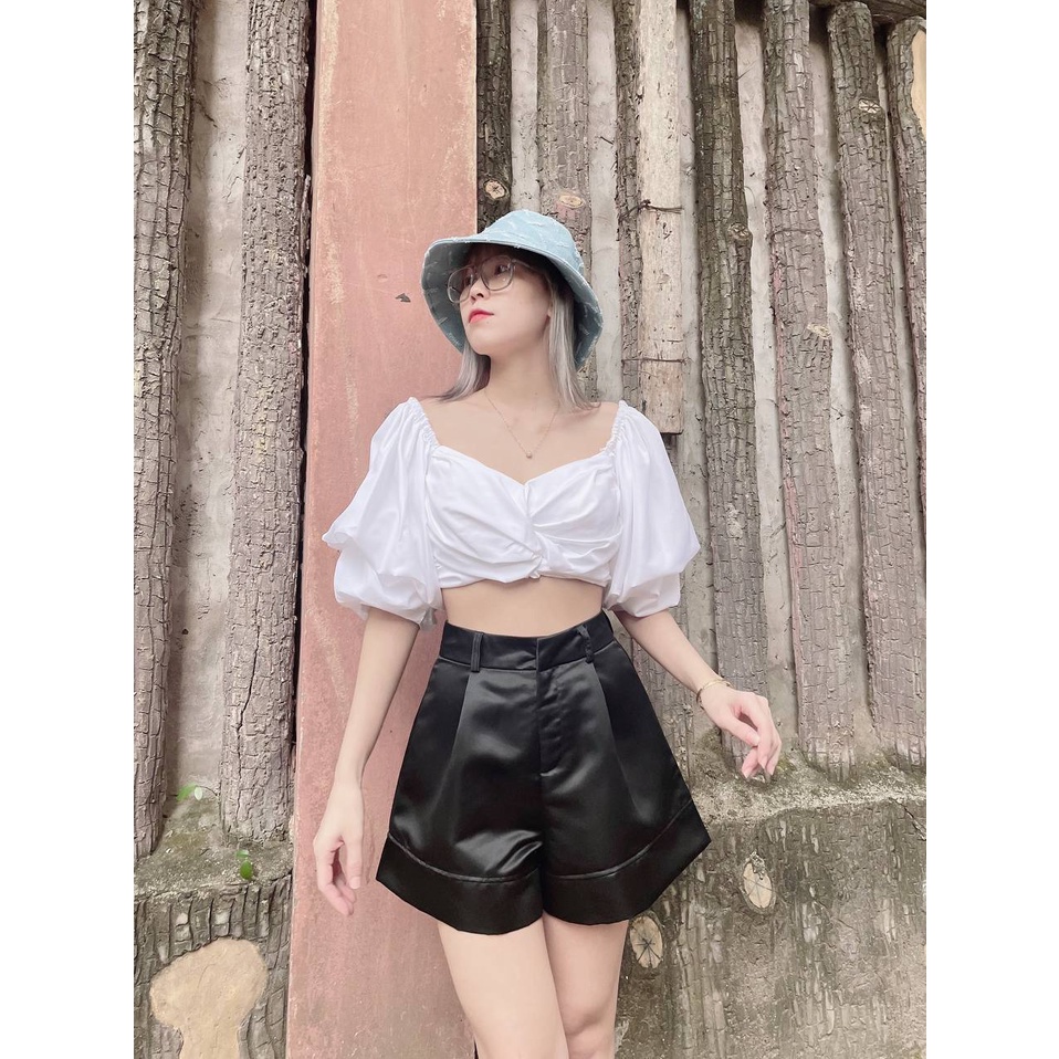 Quần short nữ tafta phồng thiết kế tôn dáng TNQ1453