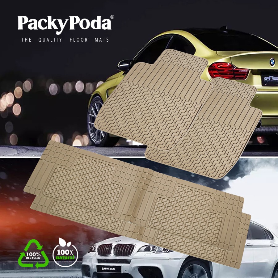 [Mã INCU300 giảm 10% đơn 499K] Bộ Thảm Lót Sàn Ô Tô PACKY PODA 9501-9507 Màu Xám 7 Chỗ - Nhập Khẩu Chính Hãng