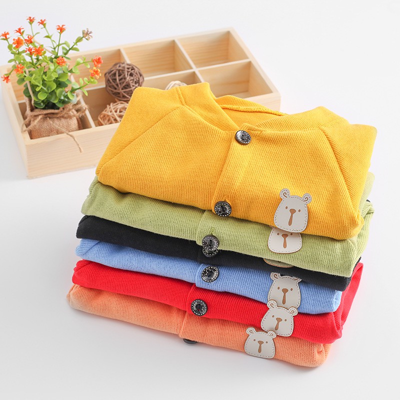 Áo khoác Cardigan dệt kim hoạ tiết hoạt hình cho bé