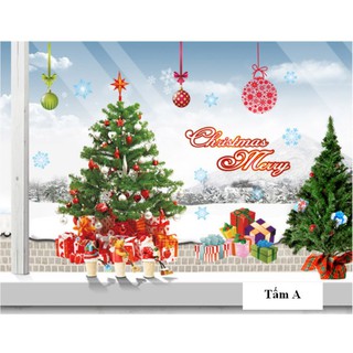 Decal trang trí Noel - Bộ 2 tấm mừng giáng sinh