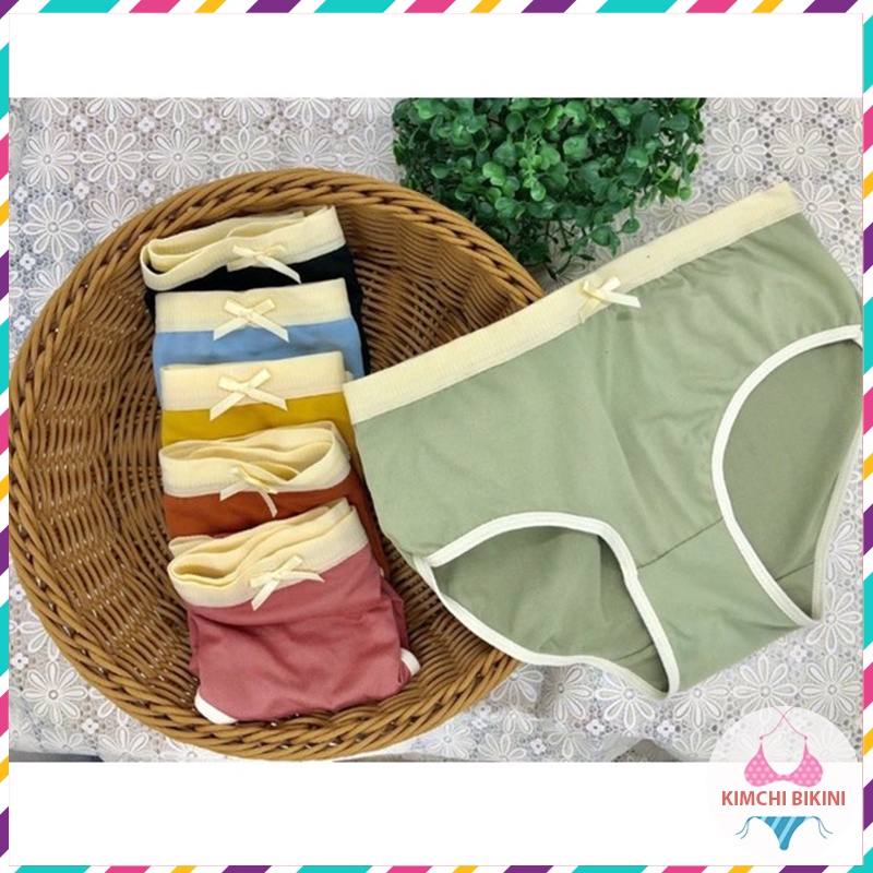 Quần lót nữ cotton nơ vải mềm ôm bụng nâng mông kháng khuẩn thấm hút tốt KIMCHIBIKINI QL182