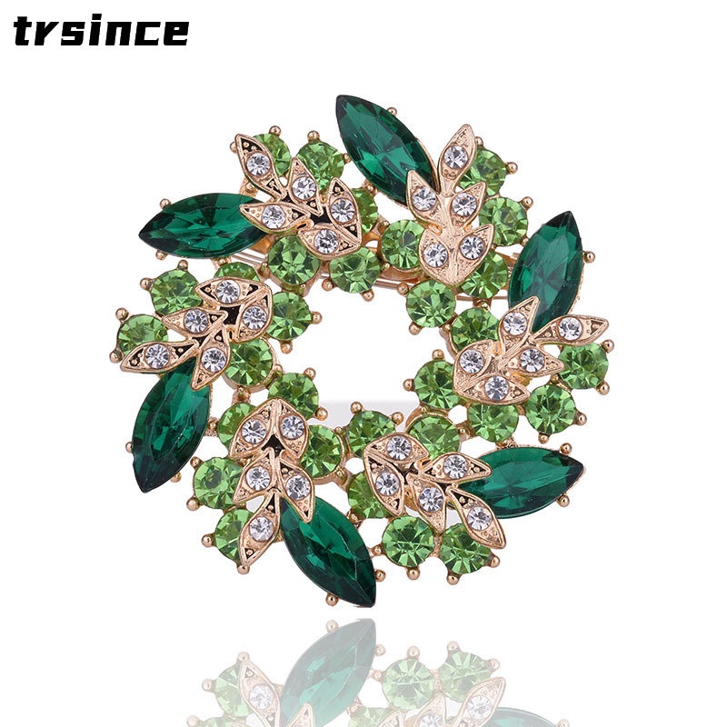 Ghim Cài Áo Hình Bauhinia Đính Đá Pha Lê Đơn Giản Thời Trang Retro Sáng Tạo Dành Cho Nữ