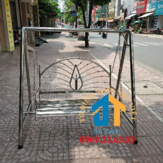 Xích đu inox sân vườn rộng 1m5