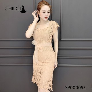 CHIDU Váy ren dây nơ cách điệu SP000055