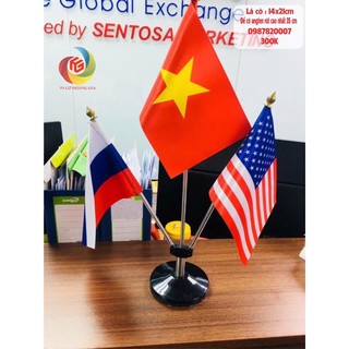 cờ để bàn cắm 3 nước đế đen