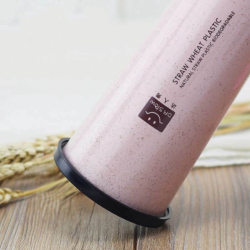 Bình nước 450ML bằng rơm lúa mì với nắp đậy tiện dụng