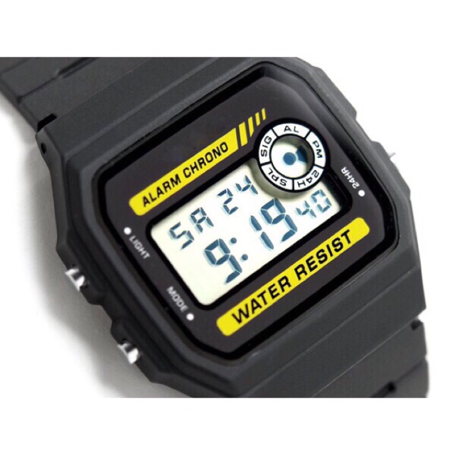 Đồng hồ điện tử Nam Nữ dây cao su F-94W -1DG