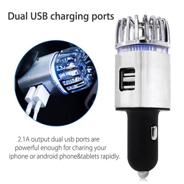 Máy lọc không khí ô tô Dr.Ozone IA 560 tạo ion âm khử mùi ô tô kiêm 2 cổng sạc USB - Hàng Chính Hãng