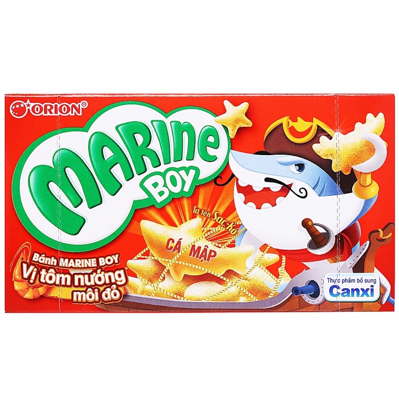 BÁNH MARINE BOY/ JUNGLE BOY 35G RONG BIỂN TUYẾT XANH/ TÔM NƯỚNG MÔI ĐỎ/ GÀ BBQ/ SƯỜN BÒ SỐT CAM-bánh cá