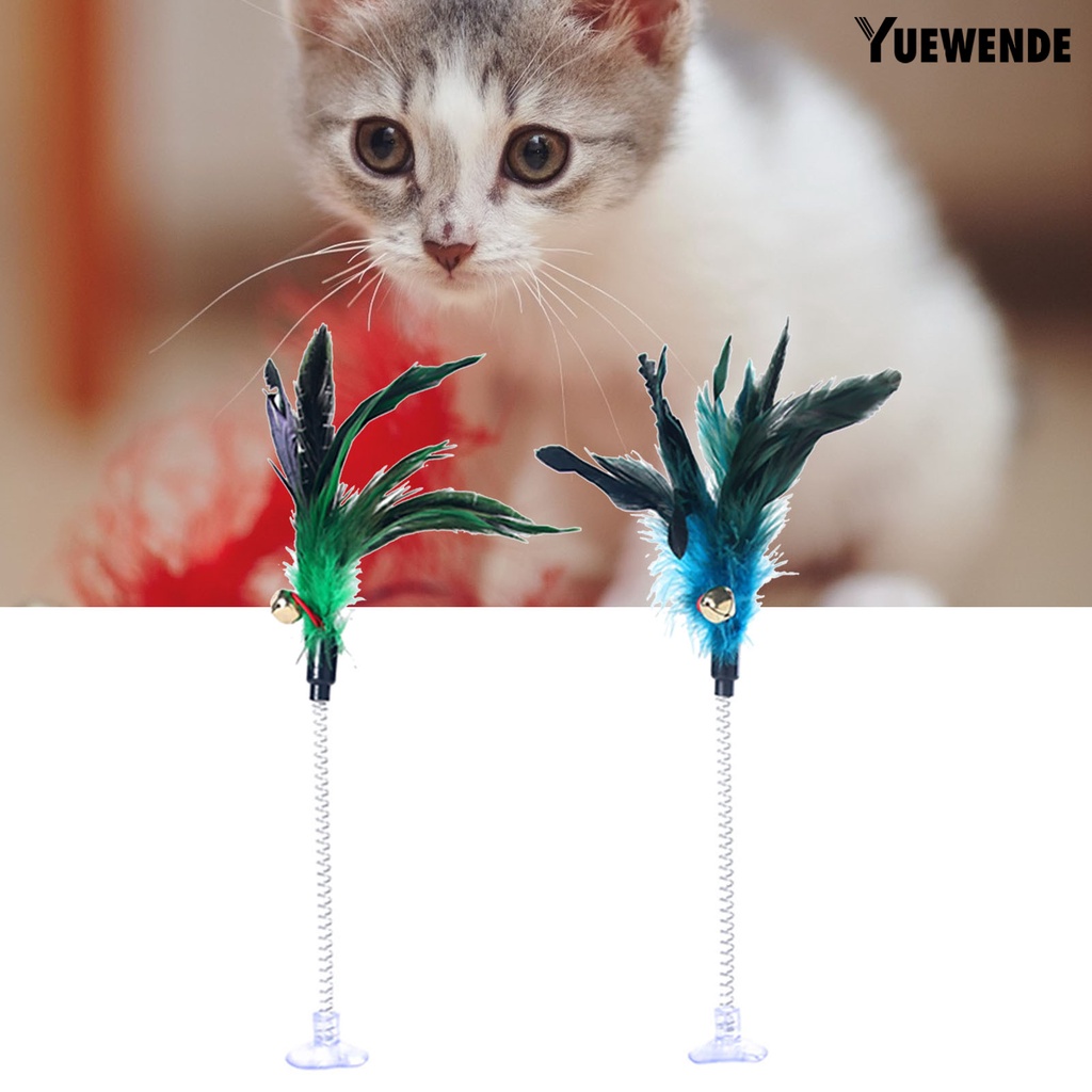 Đồ chơi lông vũ có chuông và lò xò co giãn vui nhộn cho mèo cưng