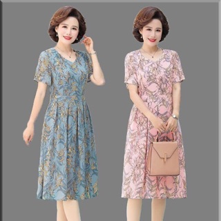 Đầm voan nữ trung niên cao cấp màu sắc thanh lịch NP1033
