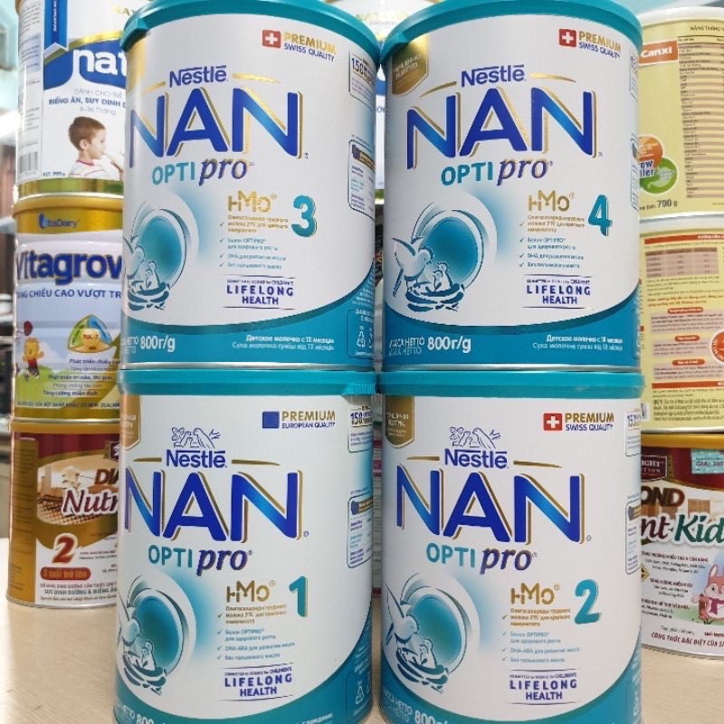 Sữa Nan Nga đủ số 1,2,3 hộp 800g