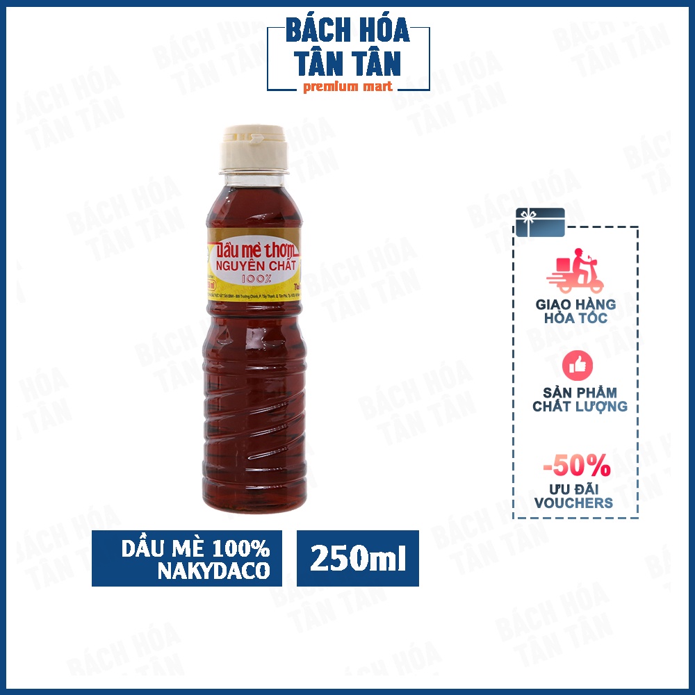 Dầu mè thơm nguyên chất hiệu Nakydaco, chai 250ml (thượng hạng)