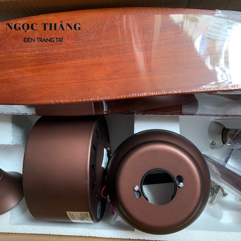 Quạt Trần 3 Cánh Gỗ Trang Trí Sảnh Phòng Khách Cao Cấp VF40 Ngọc Thắng