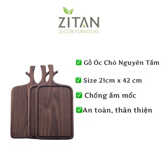 Thớt gỗ óc chó cao cấp khoét rãnh có tay cầm decor