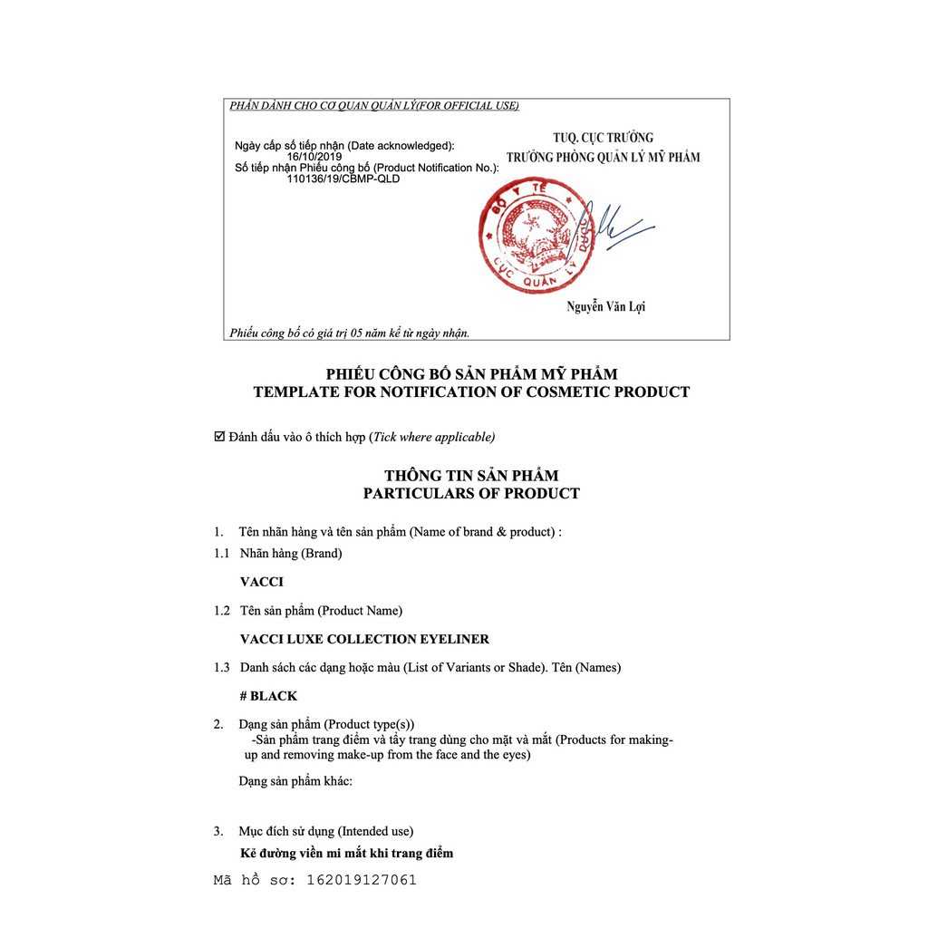 Chì kẻ mí không trôi Vacci Eyeliner Pencil - Ruột chì siêu mềm, dễ vẽ, không trôi