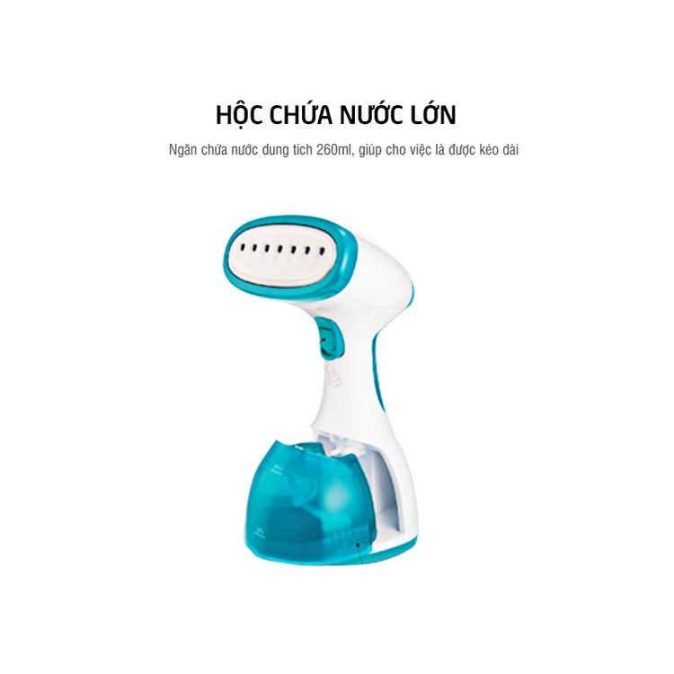 Bàn Là Hơi Nước Cầm Tay Lock&amp;Lock ENI241BLU Dung Tích 260ml Công Suất 1000W