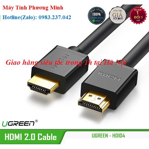 Cáp HDMI sang hdmi 1m Ugreen 10106 chất lượng cao_Sản phẩm chính hãng bảo hành 18 tháng