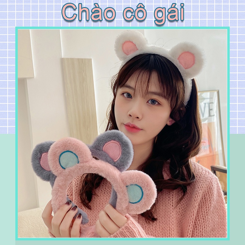 Băng đô cài tóc rửa mặt Vải Bông Hình Chuột Mickey Dễ Thương Cho Nữ Vào Mùa Thu 2021