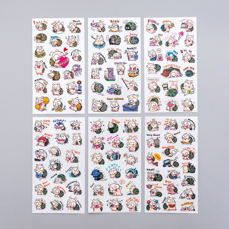 Set 6 tấm Sticker ốc sên