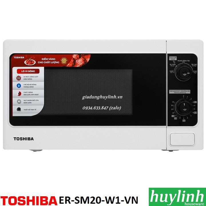 [Mã ELHAMS5 giảm 6% đơn 300K] Lò vi sóng Toshiba ER-SM20-W1-VN - 20 lít - Thái Lan