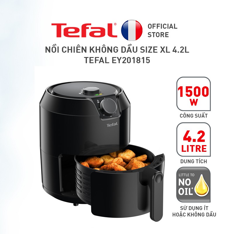 [Mã ELMALL10 giảm 10% đơn 500K] Nồi chiên không dầu Tefal EY201815 - 4.2L - đen