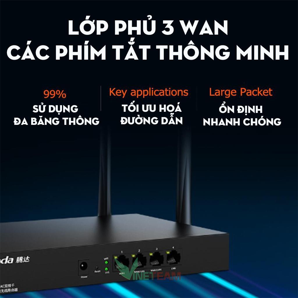 Bộ phát WIFI Tenda W18e GIGABIT ac1200Mps mạng doanh nghiệp 80 user - vùng phủ sóng -DC4016