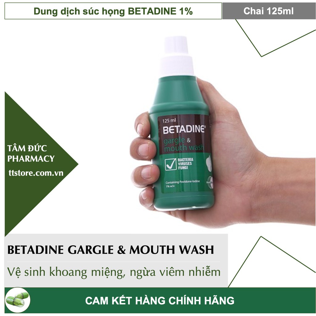 Nước súc miệng họng betadine gargle & mouth wash 125ml vệ sinh khoang răng - ảnh sản phẩm 2