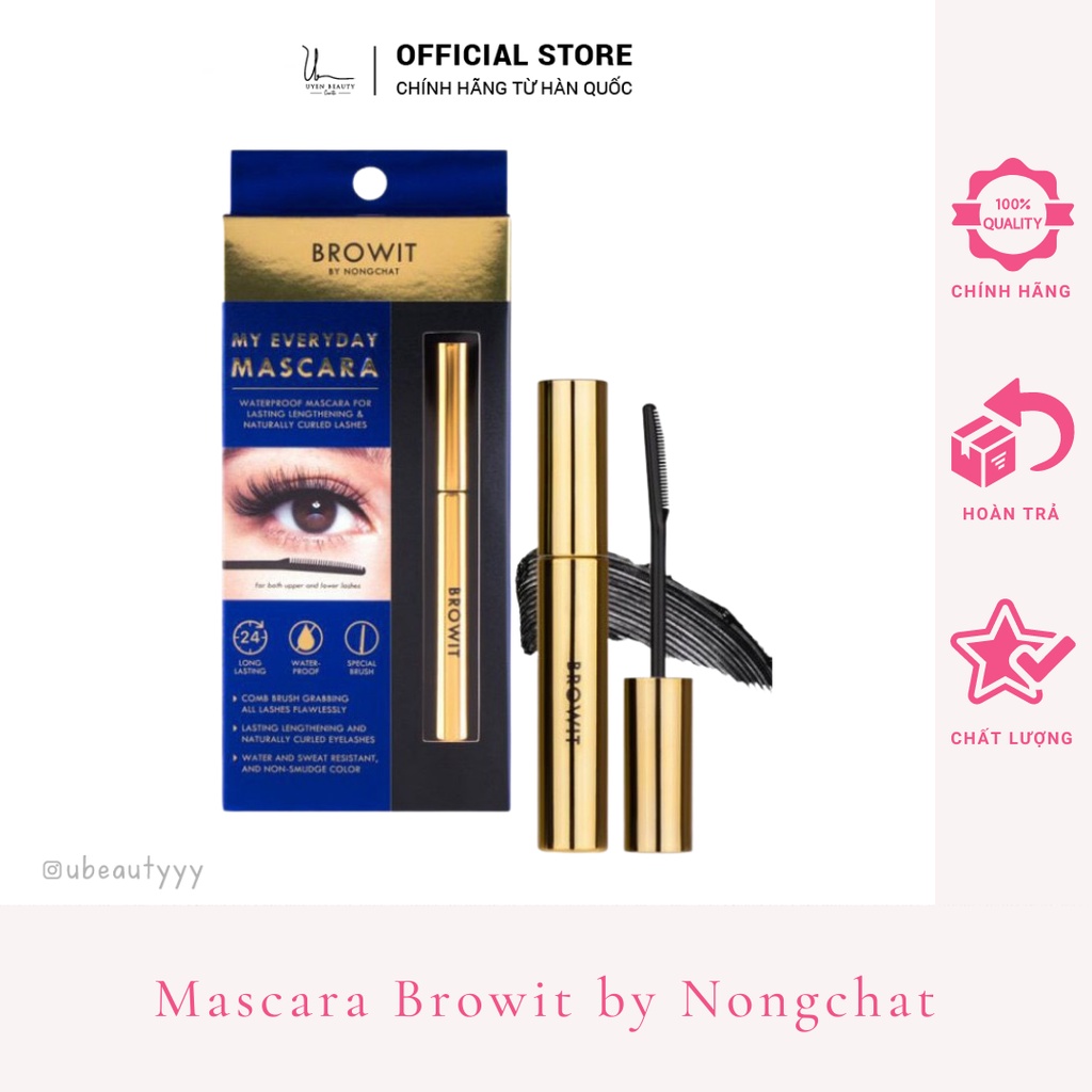 Mascara NongChat Browit Thái Lan làm dày, dài cong mi, chuyên dụng cho makeup