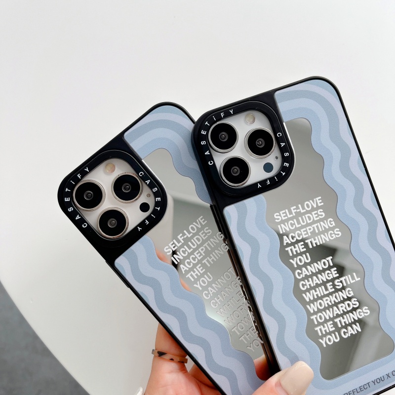 Ốp Điện Thoại Tráng Gương Chống Sốc In Chữ Tiếng Anh Cho iPhone 14 13 12 11 Pro Max Plus X XR XS Max