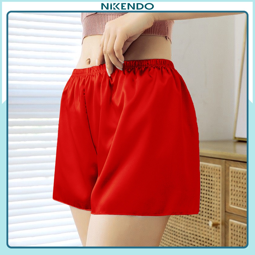 Quần Đùi Nữ Lụa Satin Cao Cấp, mặc Ngủ, mặc Trong váy Chất Lụa Mềm, mịn,mát Nikendo QĐ1