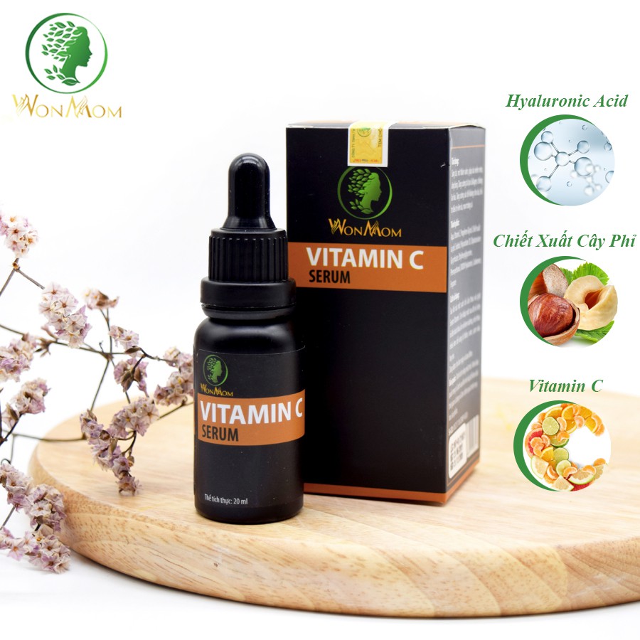 [ Giảm 35K - Đơn 339K ] Serum Vitamin C Giúp Trắng Hồng, Tái Tạo Da Mặt Wonmom 20ml