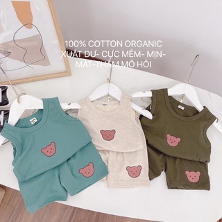 BỘ BA LỖ GẤU CHO BÉ COTTON SIÊU MÁT