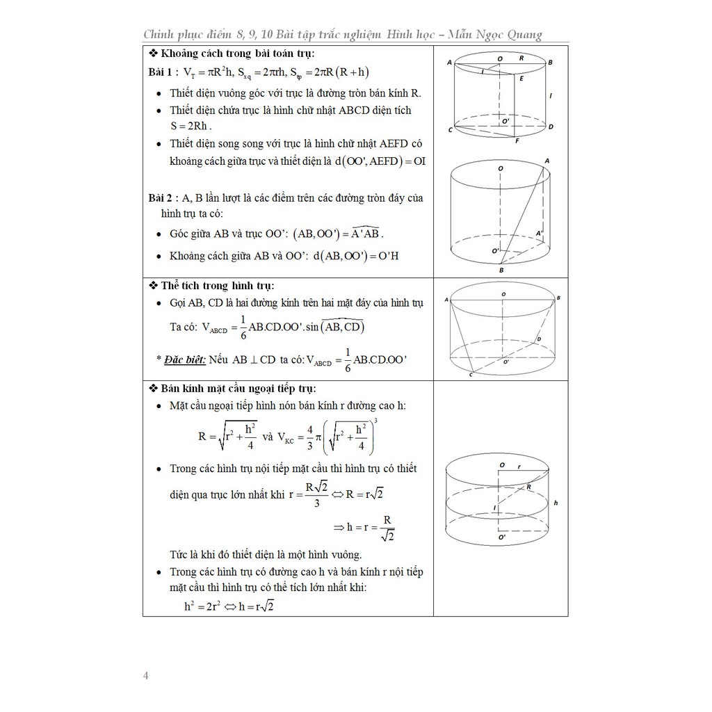 Sách - Chinh Phục Điểm 8, 9, 10 Bài Tập Trắc Nghiệm Hình Học