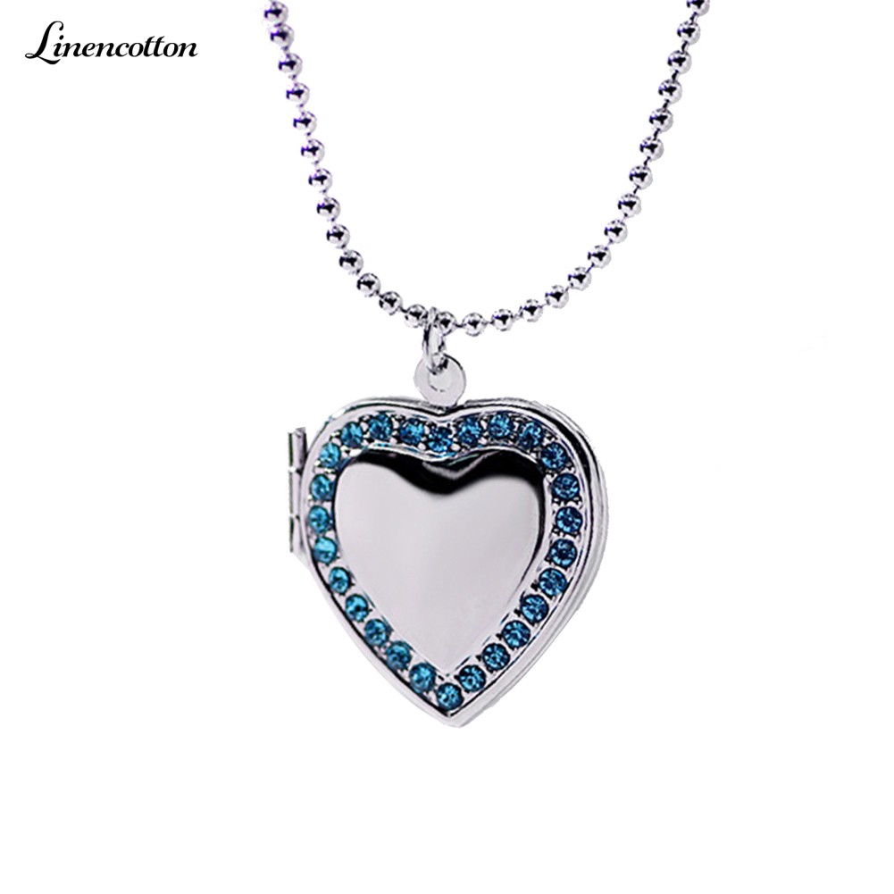 Heart Photo Frame Locket Necklace Clavicle