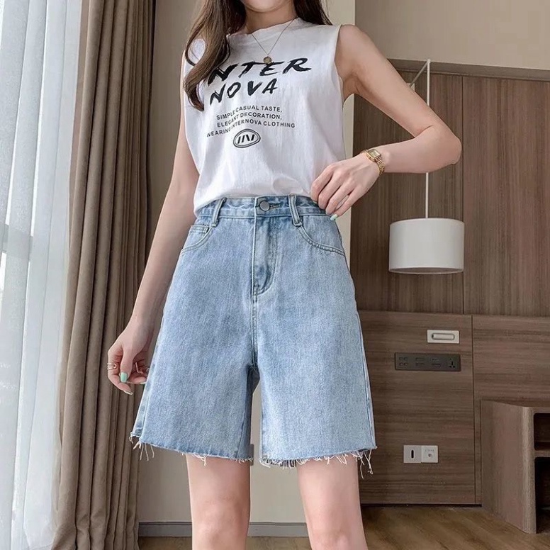 Quần jean ngắn nữ ống rộng, quần short bò quảng châu ulzzang chất vải mềm mại | WebRaoVat - webraovat.net.vn