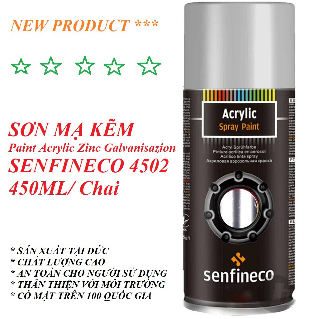 {Cao Cấp} Sơn Đen Bóng/ Mạ Chrome/ Mạ Kẽm SENFINECO 4039 (400ML) | 4501 (450ML) | 4502 (450ML) – HÀNG CHÍNH HÃNG