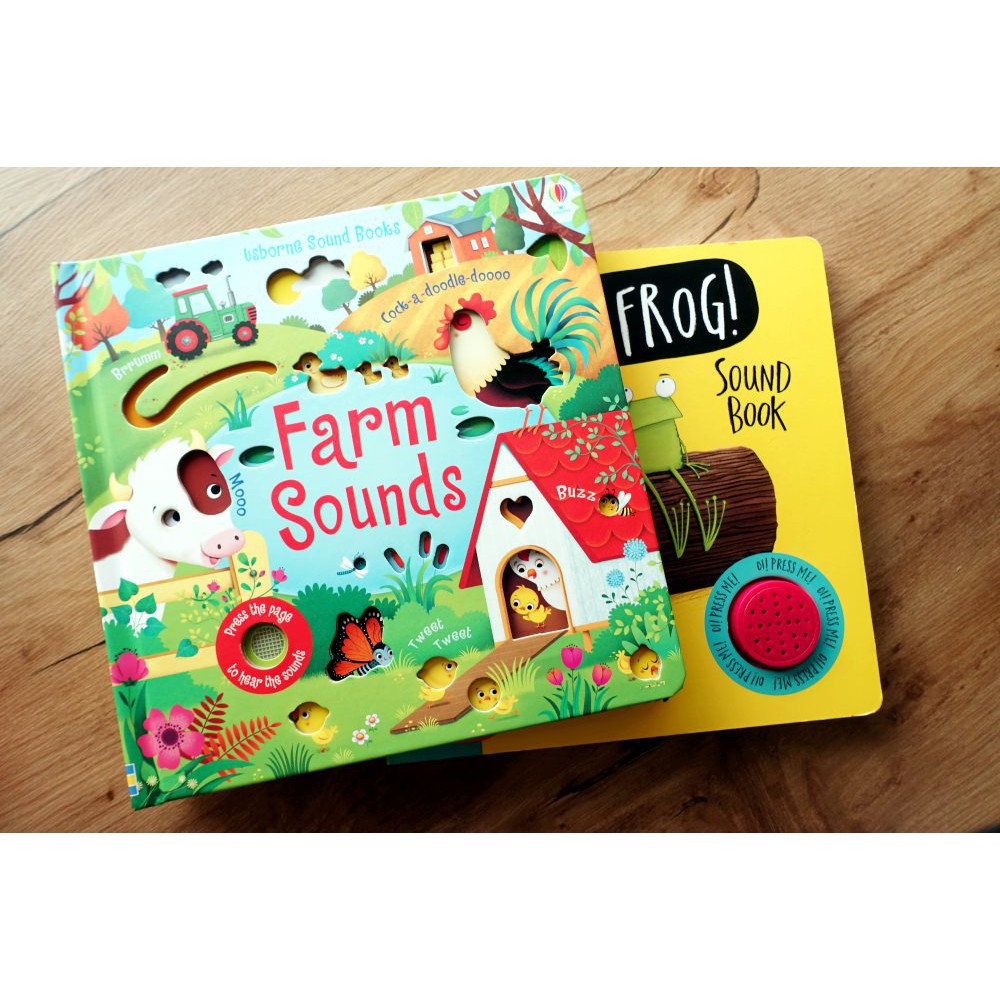 Sách âm thanh Farm Sounds Usborne có tiếng con vật tại nông trại cho bé 6 tháng, 1 tuổi, 2 tuổi