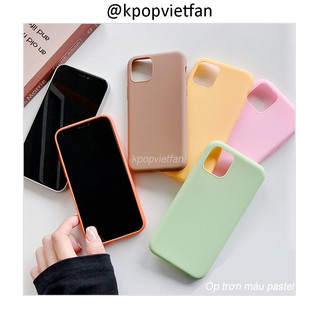 Ốp điện thoại iphone dẻo TPU màu trơn pastel phong cách Hàn Quốc