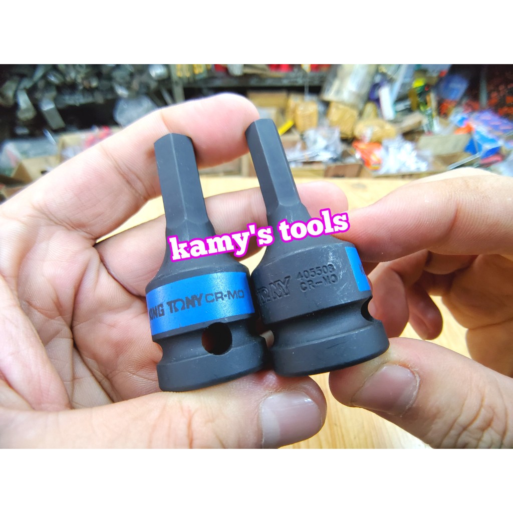 Đầu tuýp đen lục giác 1/2 Kingtony model 4055 đủ size (bán lẻ từng cục)