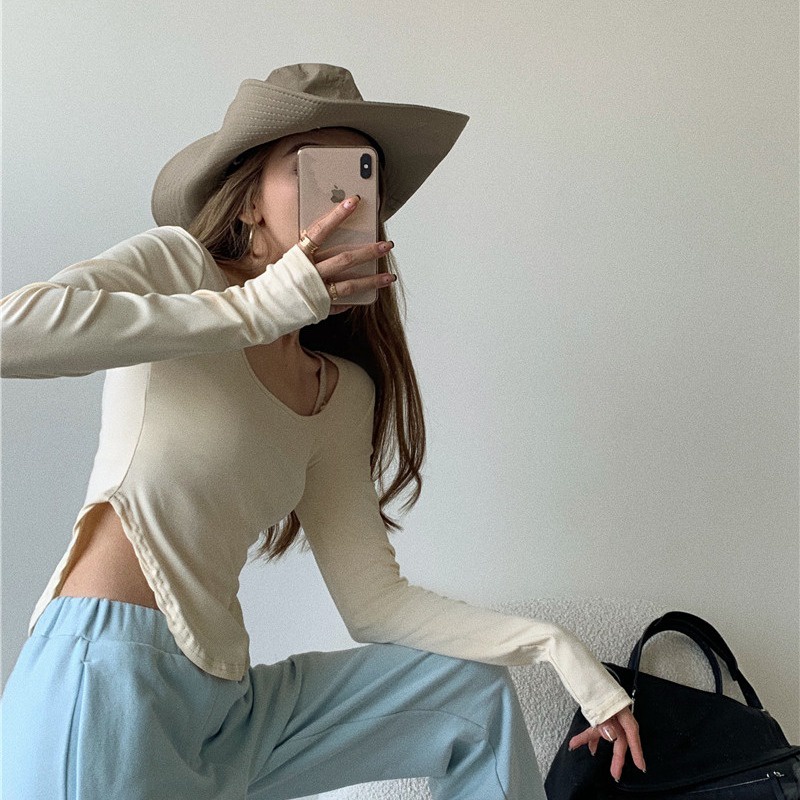 [ Mã 11FASHIONSALE1 giảm 10K đơn 50K ] Áo Kiểu Tay Dài Cổ Vuông Thời Trang Hàn Quốc Dành Cho Nữ | BigBuy360 - bigbuy360.vn