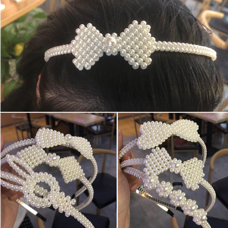 Cài tóc đính ngọc trai giả dễ thương dành cho bé gái