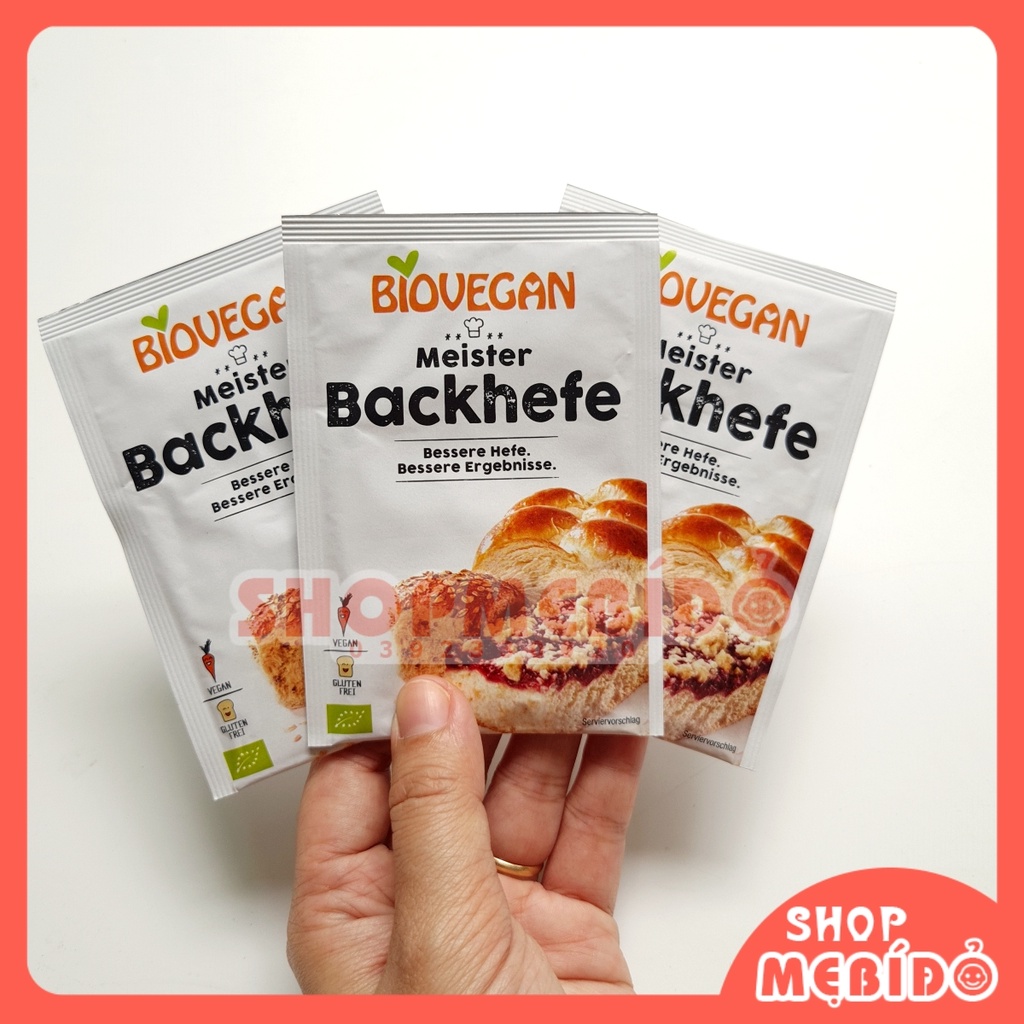 Men Nở Hữu Cơ BackHefe BioVegan 7g Đức Làm Bánh Mì Bánh Bao Cho Bé Ăn Dặm Shop Mẹ Bí Đỏ TP93