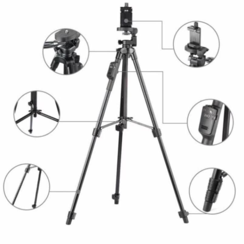 Chân Đế Máy Ảnh, Camera, Điện Thoại Tripod TTX-6218 Có Remote Bluetooth, Kẹp Điện Thoại Xoay Ngang Dọc