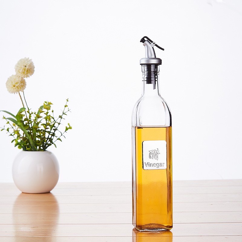 Chai Đựng Gia Vị Thủy Tinh Thân Vuông Có Vòi Rót Bấm Tay Dung tích từ 150ML đến 500ML Trong Nhà Bếp | BigBuy360 - bigbuy360.vn