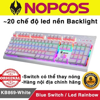 Bàn phím cơ Nopoos KB869 nội địa led Rainbow