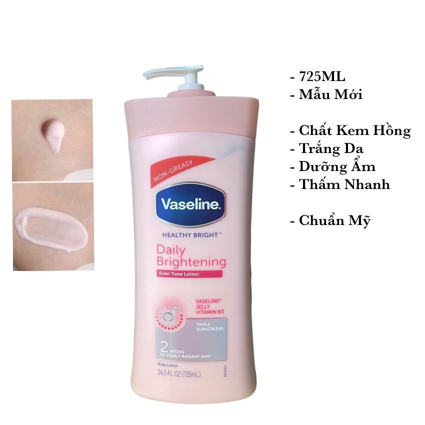 Sữa dưỡng thể Vaseline Healthy Bright Daily Brightening 725ml