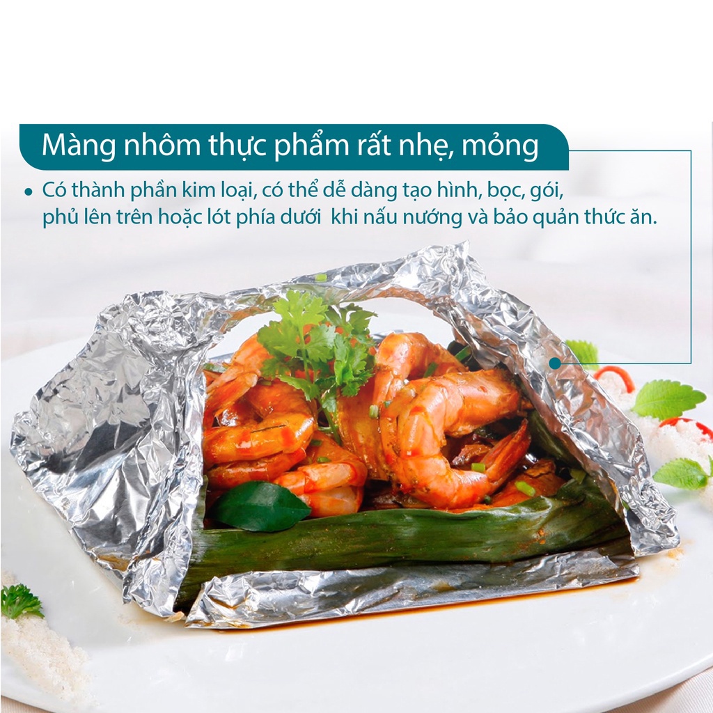 Giấy bạc bọc thực phẩm 30cmx5m màng nhôm bọc nướng thực phẩm chuyên dụng