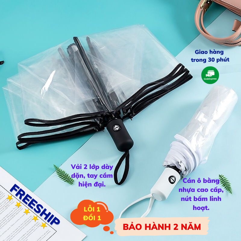 Dù Trong Suốt Gấp Gọn Ô Che Mưa Chống Thấm Cao Cấp Dù Che Mưa Asaki